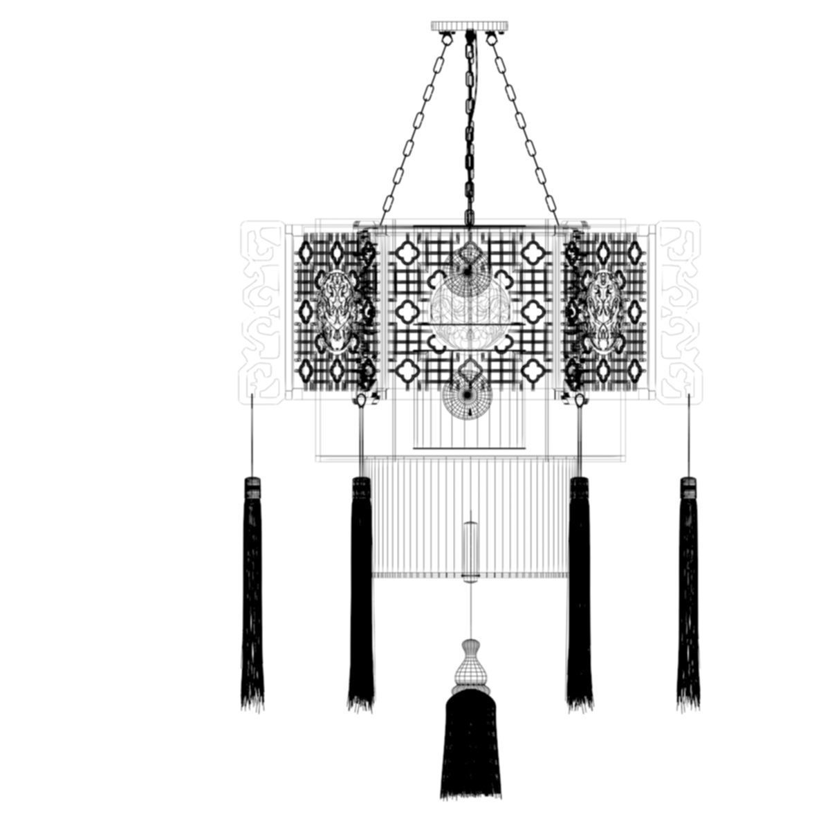 Chinese palace lantern 3D model_7