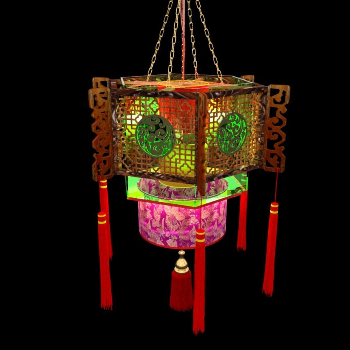 Chinese palace lantern 3D model_10