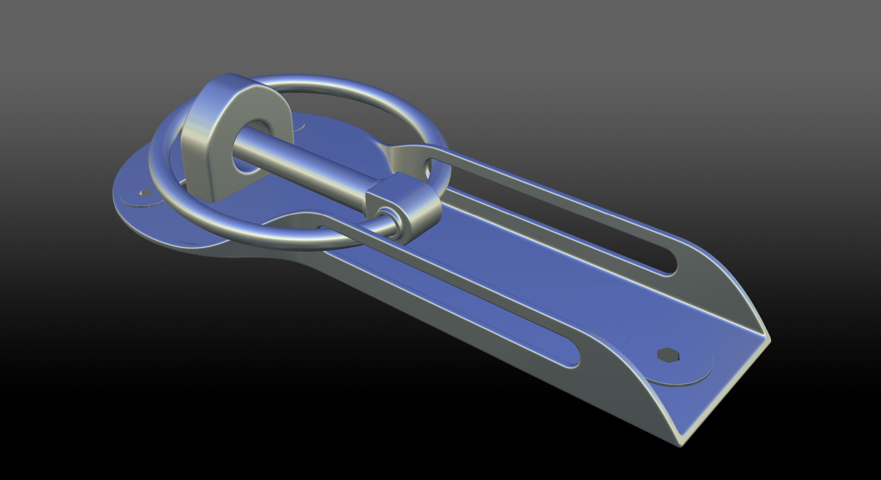 Bonnet racing locks 3D model_4