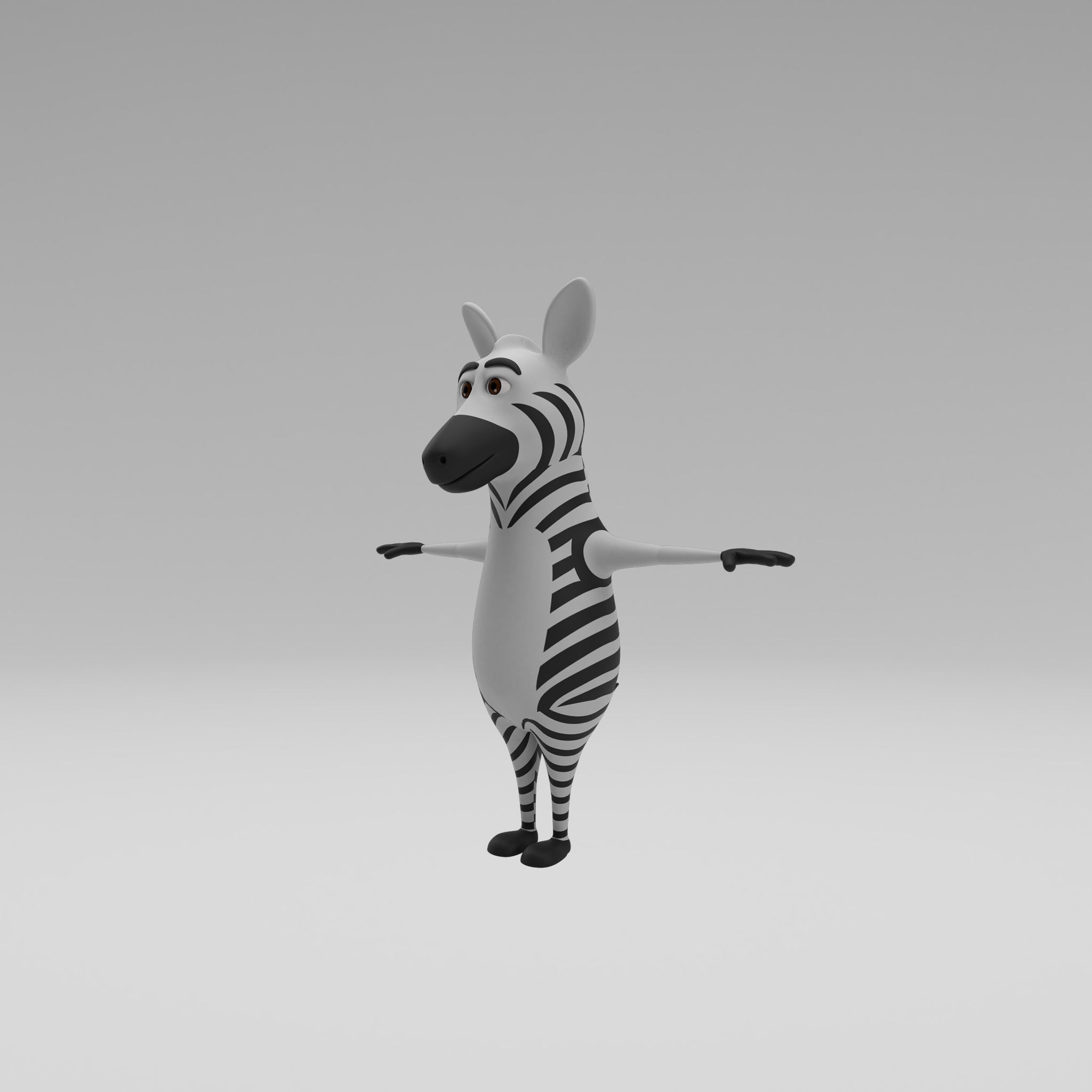 Zebra kangaroo 3D model_2