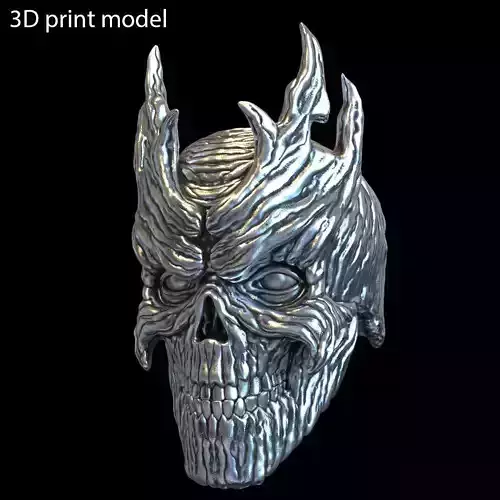 Skull pendant jewelry wooden vol 7 3D print model