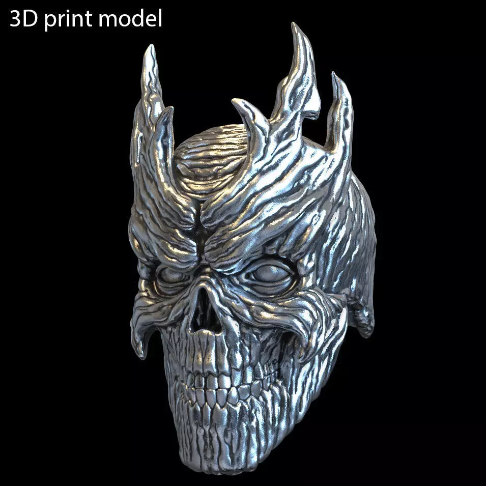 Skull pendant jewelry wooden vol 7 3D print model_0