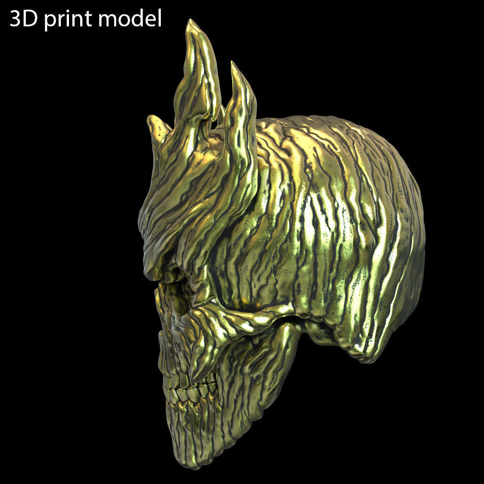 Skull pendant jewelry wooden vol 7 3D print model_4
