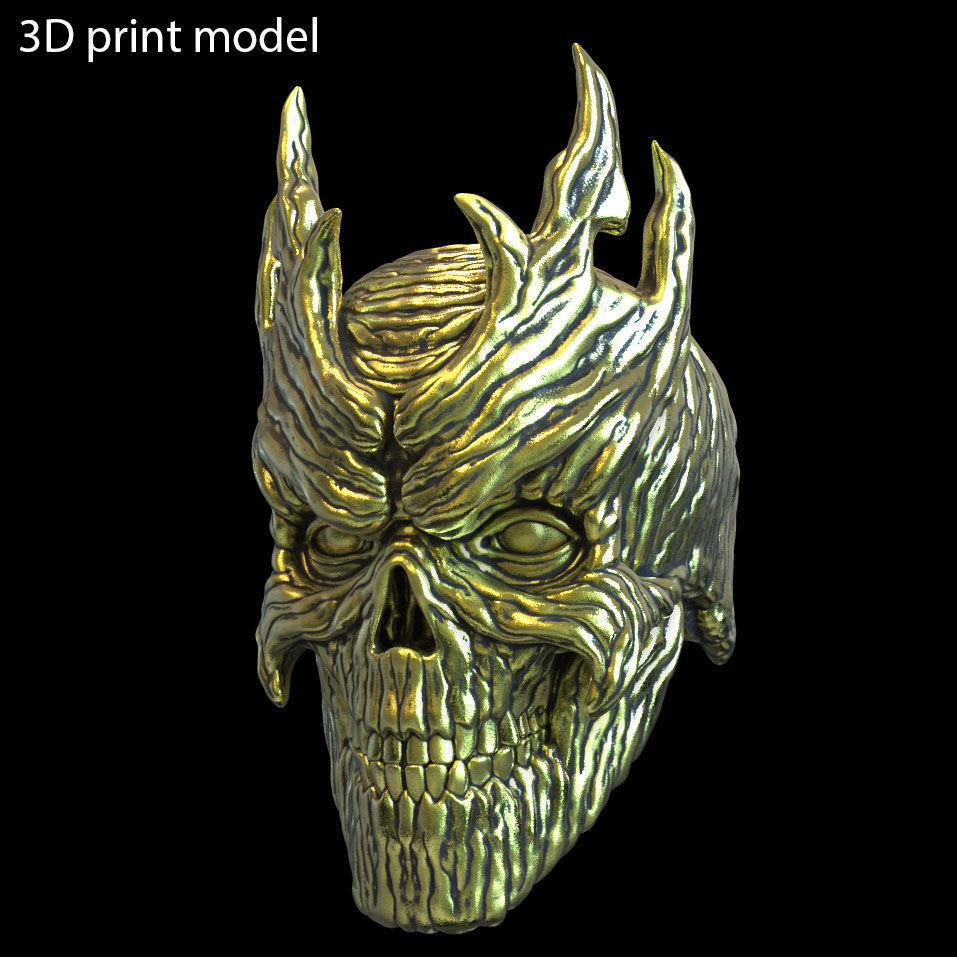 Skull pendant jewelry wooden vol 7 3D print model_5