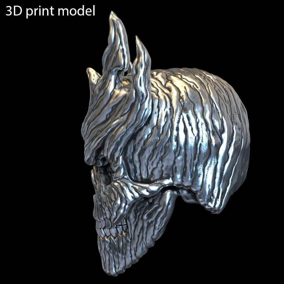 Skull pendant jewelry wooden vol 7 3D print model_2
