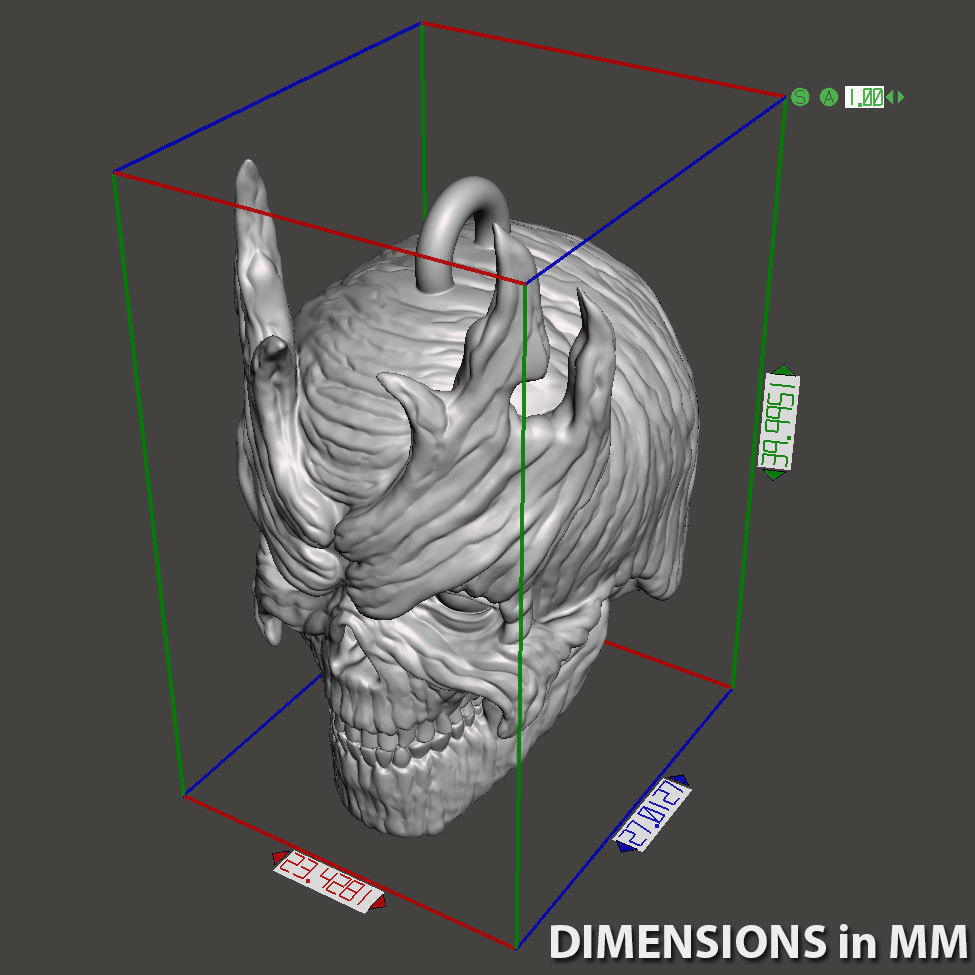Skull pendant jewelry wooden vol 7 3D print model_6