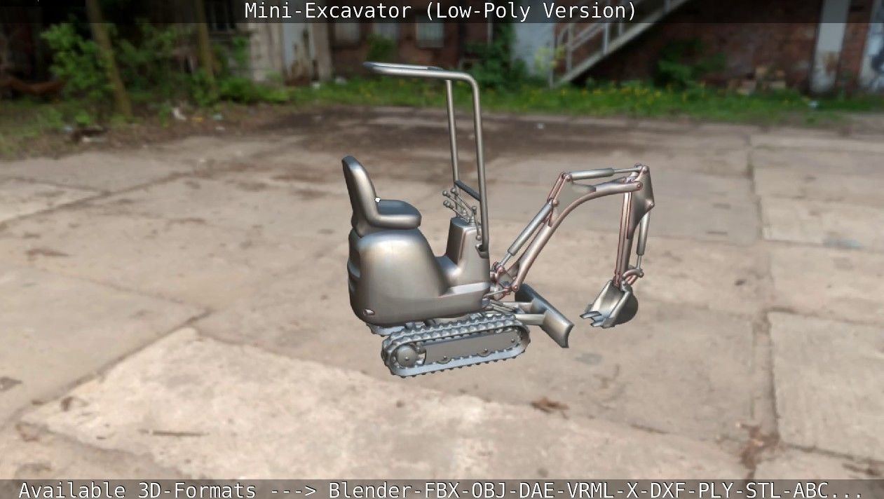 Mini-Excavator Low-Poly-Version Low-poly 3D model_73