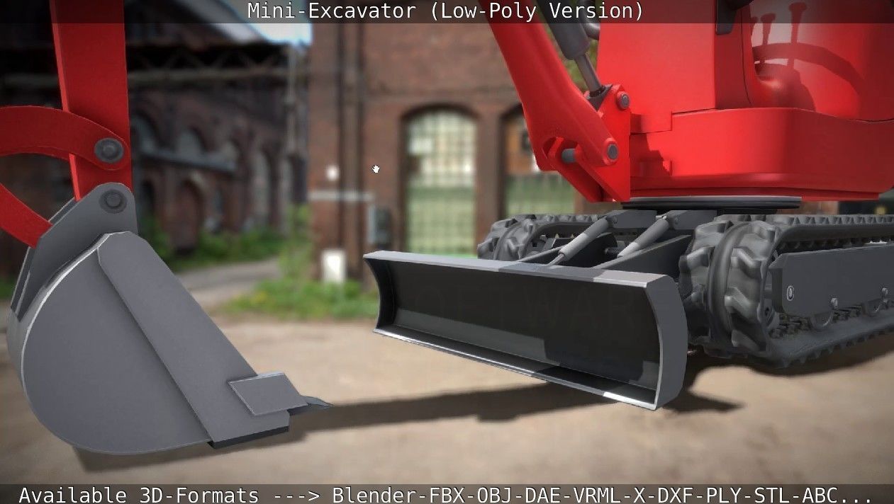 Mini-Excavator Low-Poly-Version Low-poly 3D model_18