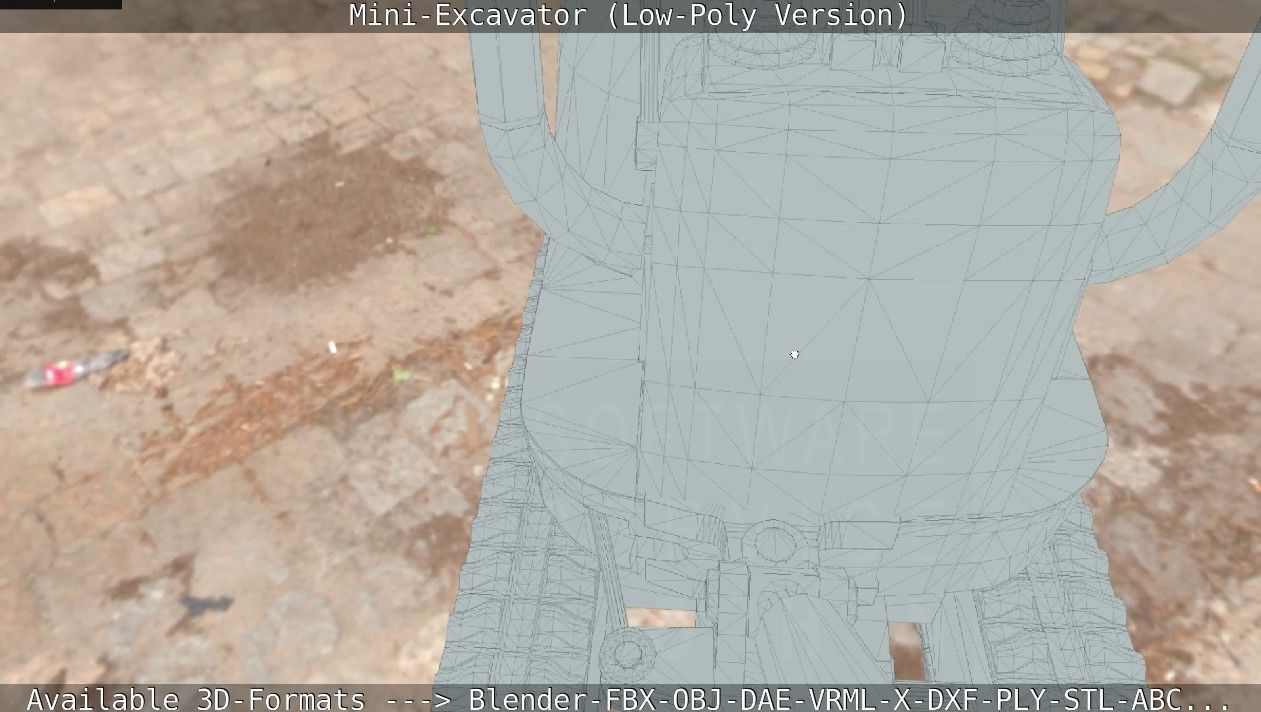 Mini-Excavator Low-Poly-Version Low-poly 3D model_61