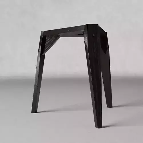 Stool wooden black painted