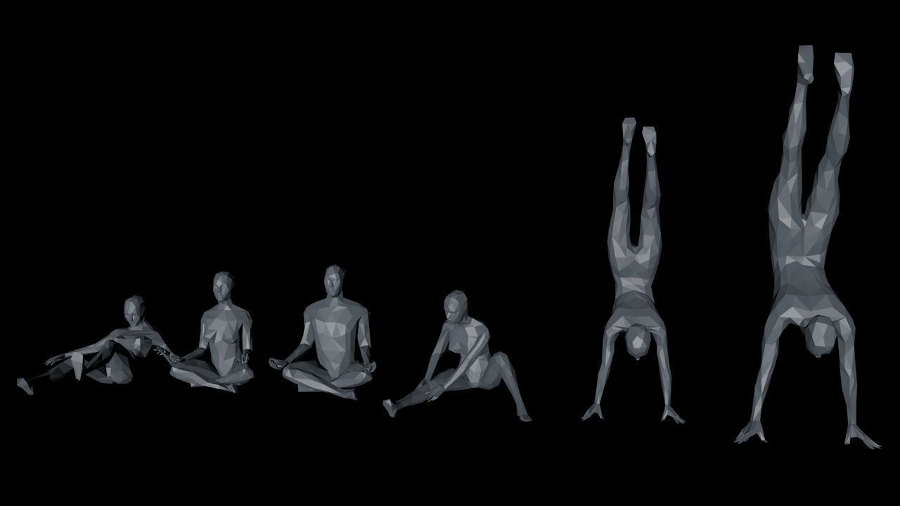 6 Training Lowpoly People Minimalist Low-poly 3D model_5