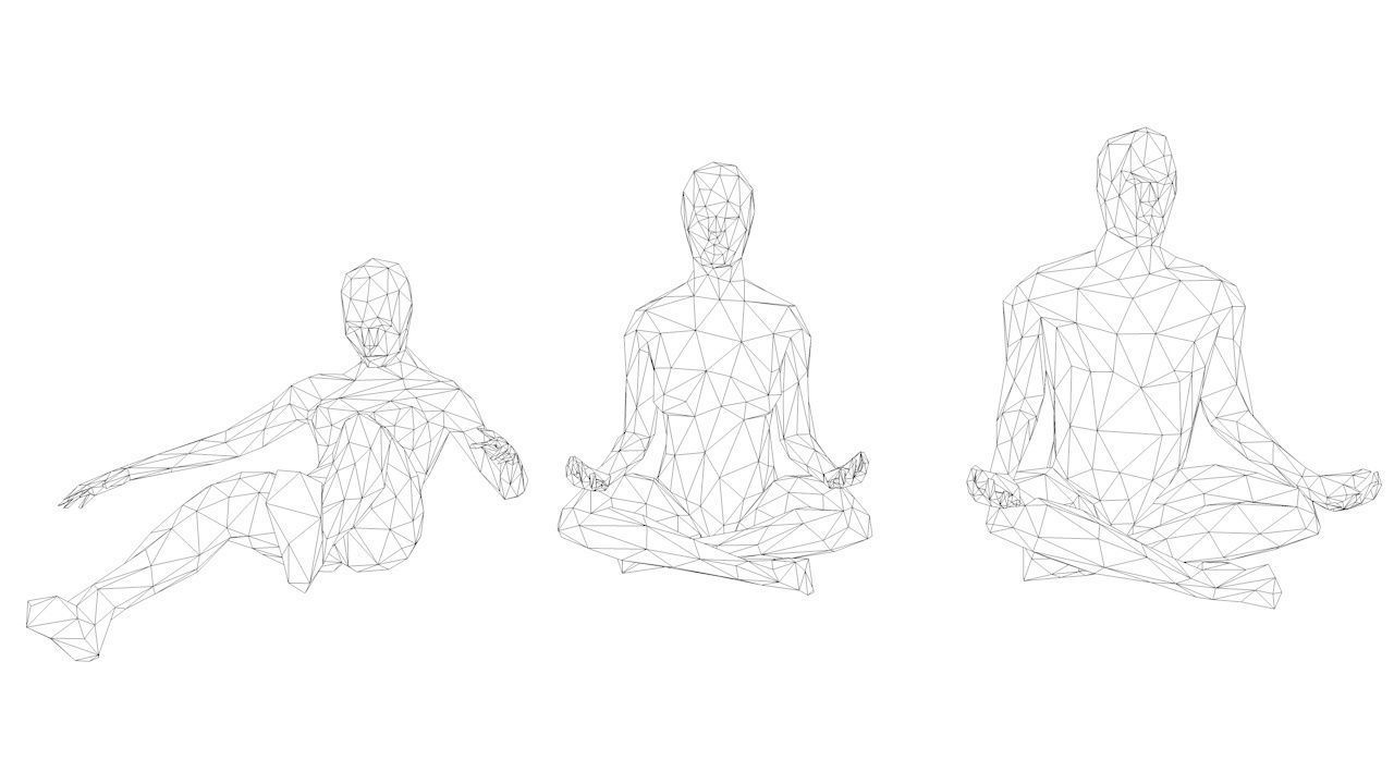 6 Training Lowpoly People Minimalist Low-poly 3D model_8