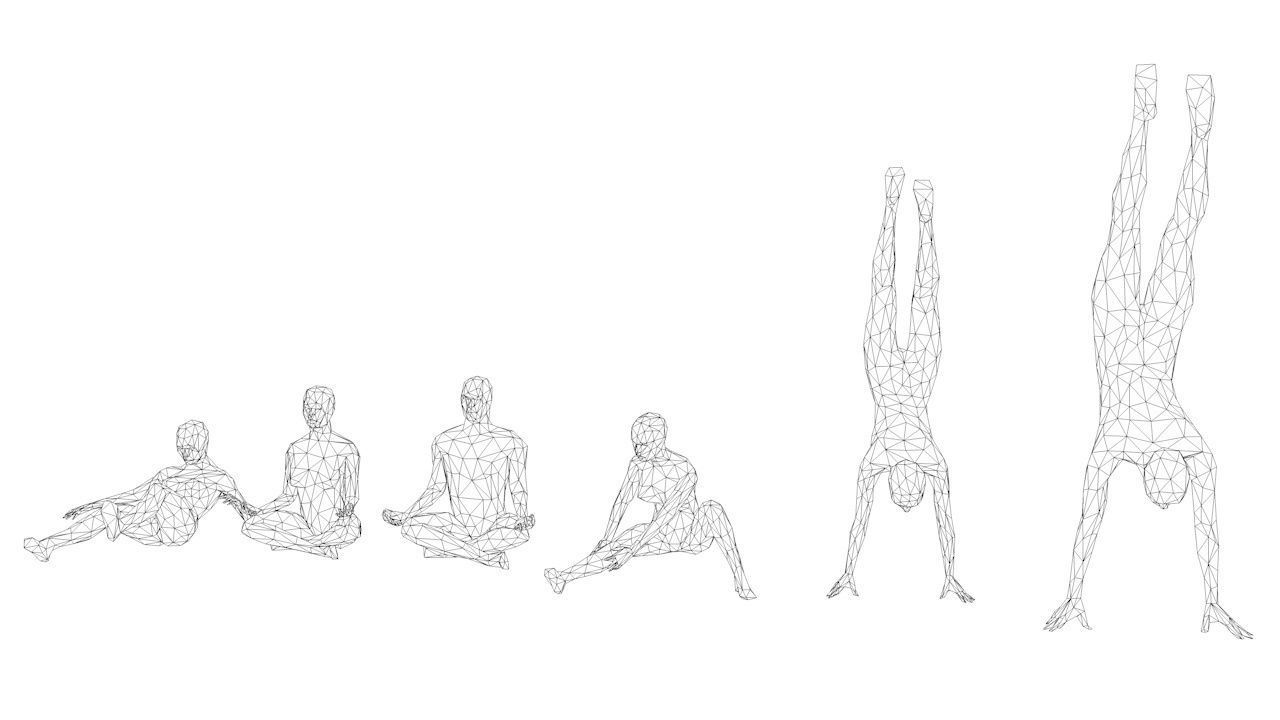 6 Training Lowpoly People Minimalist Low-poly 3D model_6