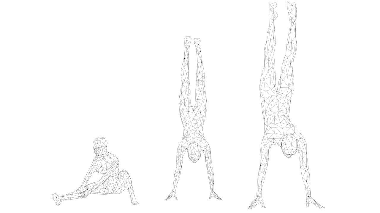 6 Training Lowpoly People Minimalist Low-poly 3D model_9