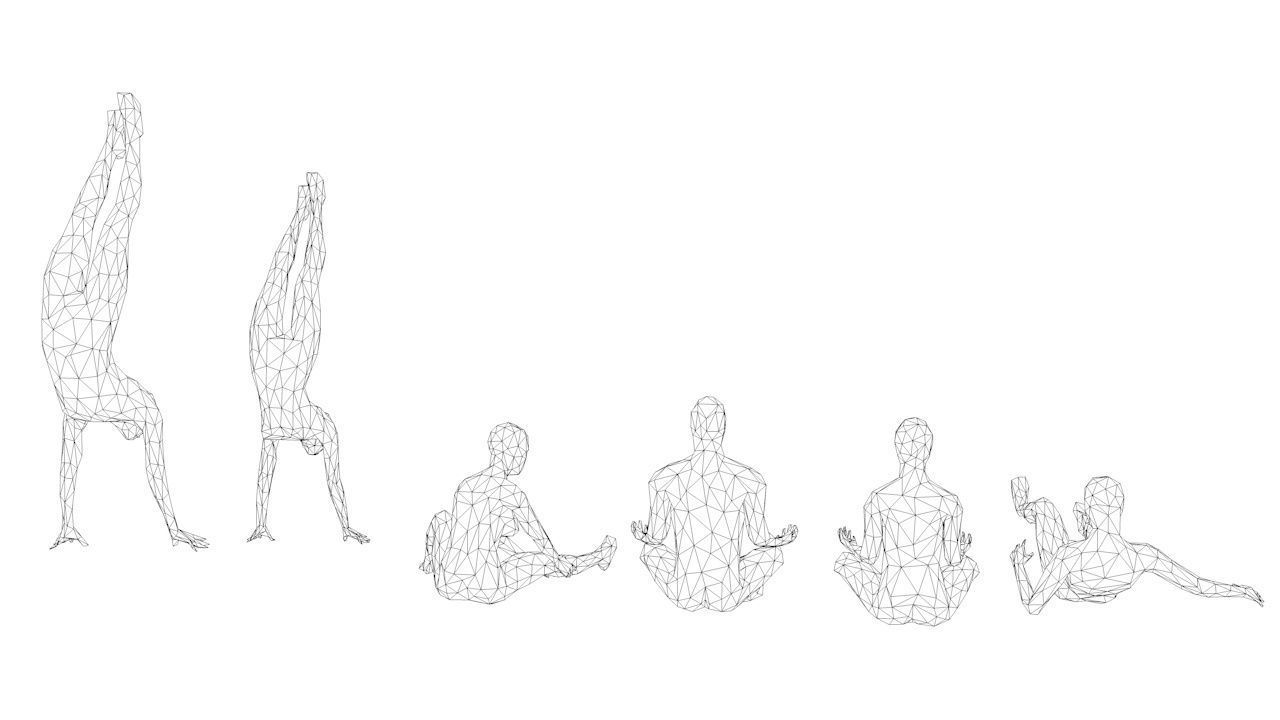 6 Training Lowpoly People Minimalist Low-poly 3D model_7