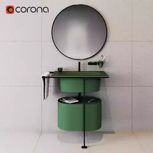 Bathroom set sink with mirror