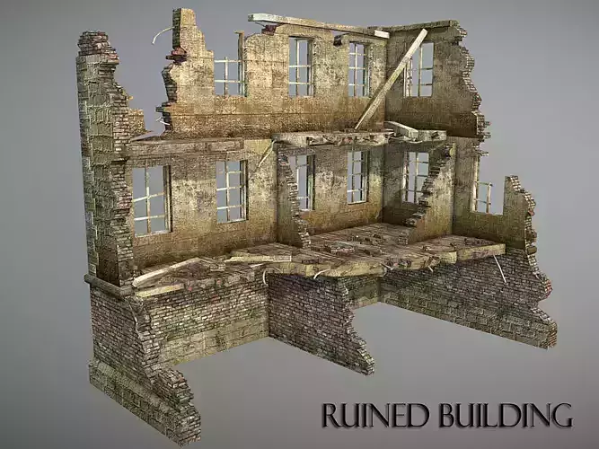 Ruined Building 1 Low-poly 3D model