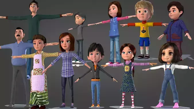 CARTOON CHARACTER BUNDLE 2  3D model