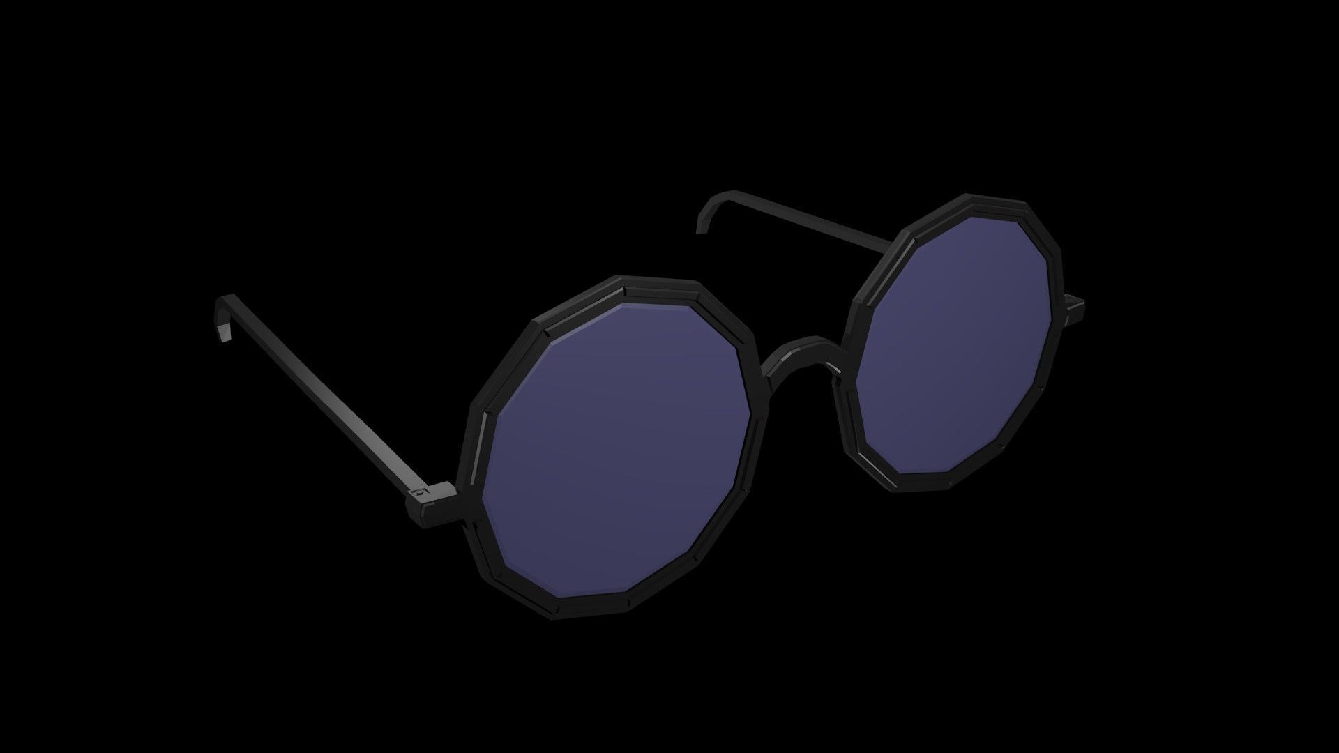 Low poly spectacles 2 Low-poly 3D model_0