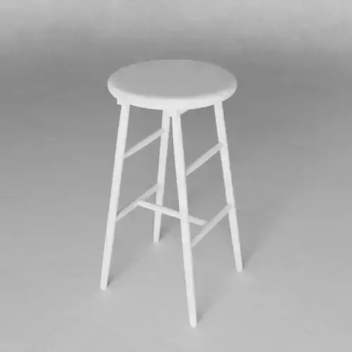 Stool wooden white painted