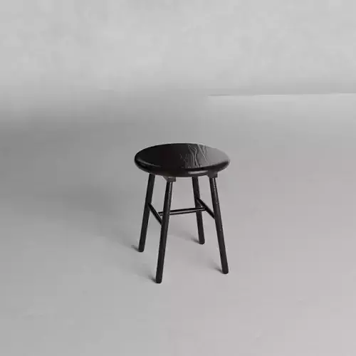 Stool wooden black painted