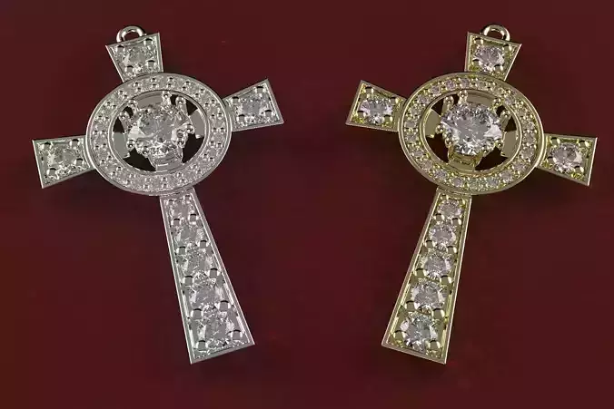 Cross with gems