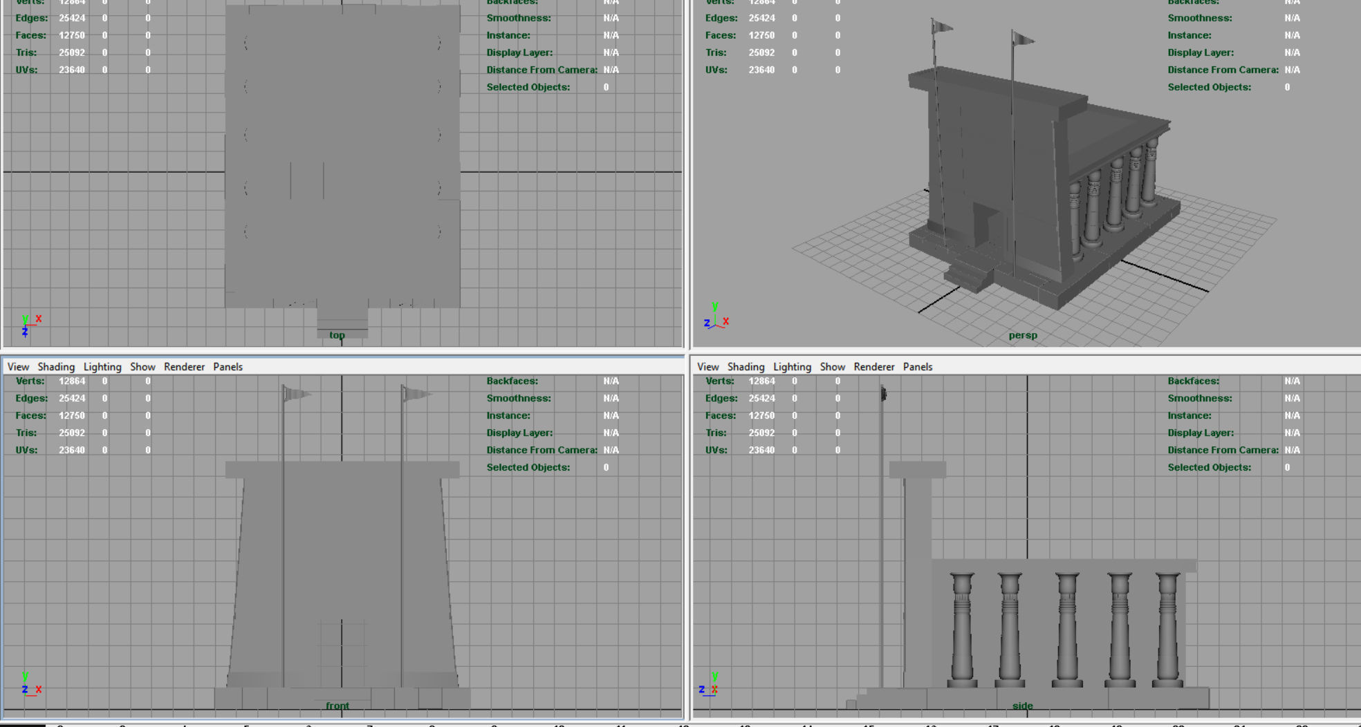 Egyptian Temple Low-poly 3D model_9