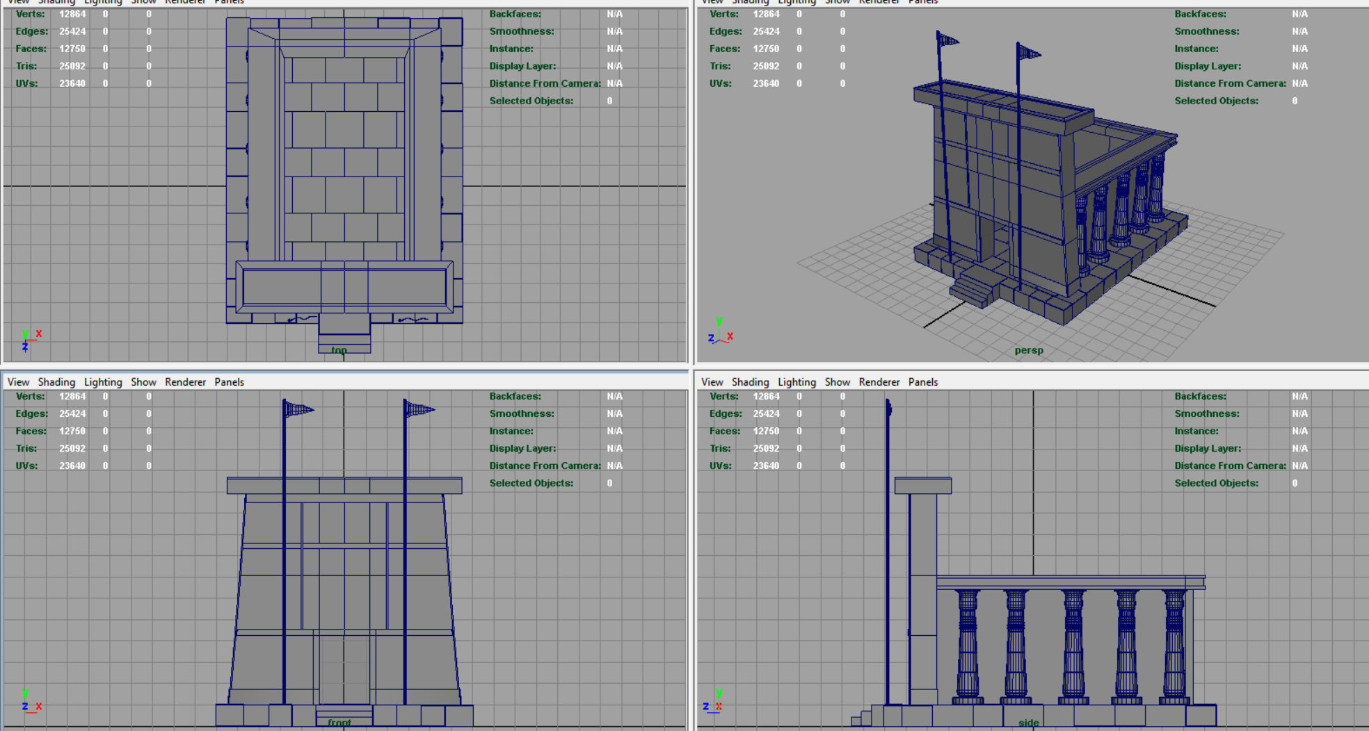 Egyptian Temple Low-poly 3D model_10