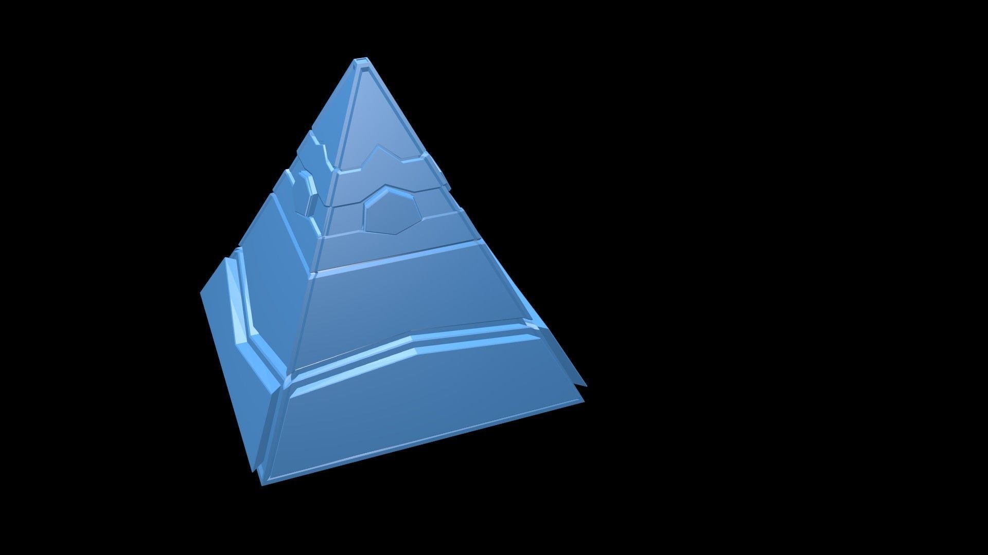 Low poly futuristic pyramid Low-poly 3D model_2