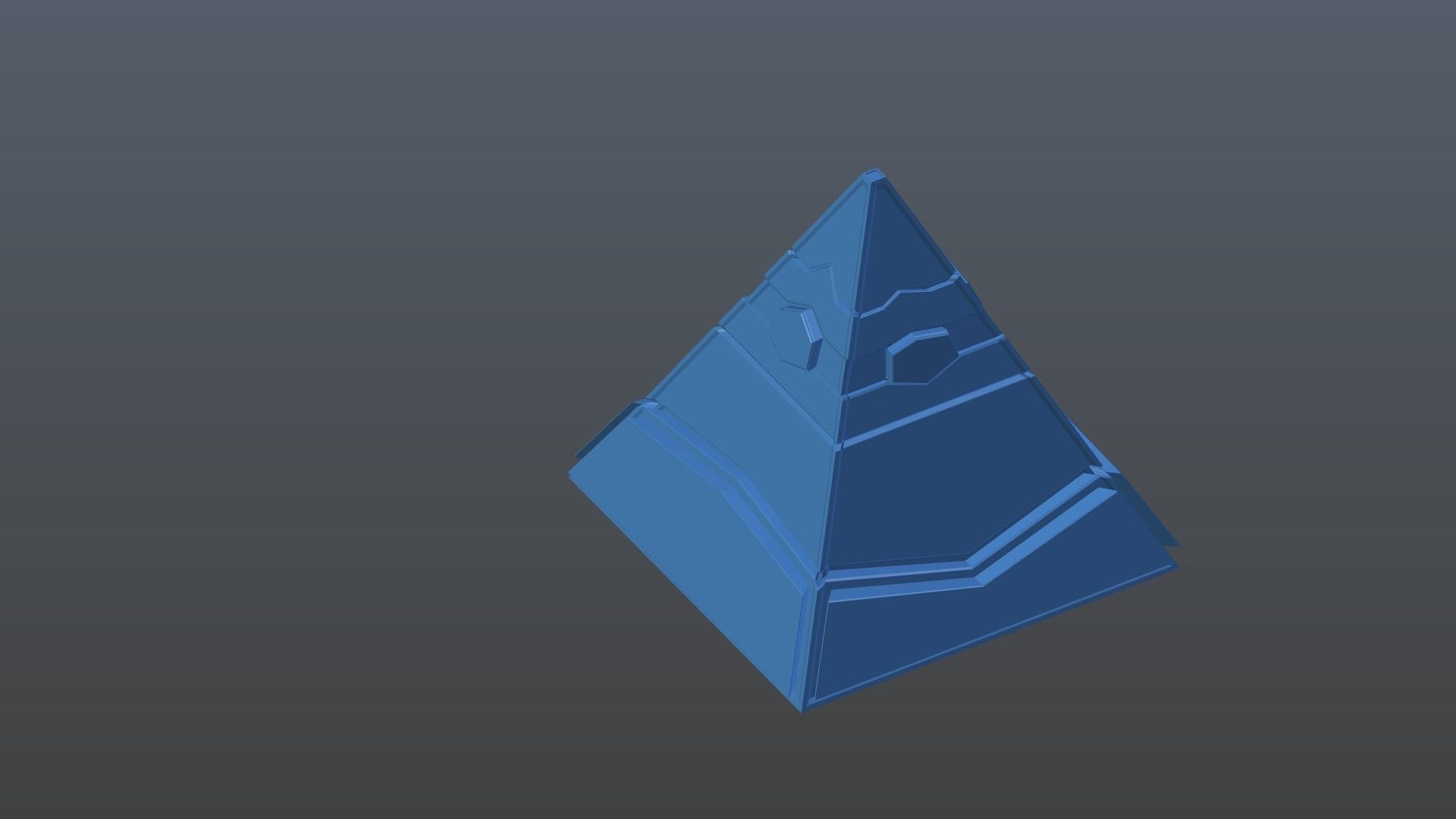 Low poly futuristic pyramid Low-poly 3D model_6