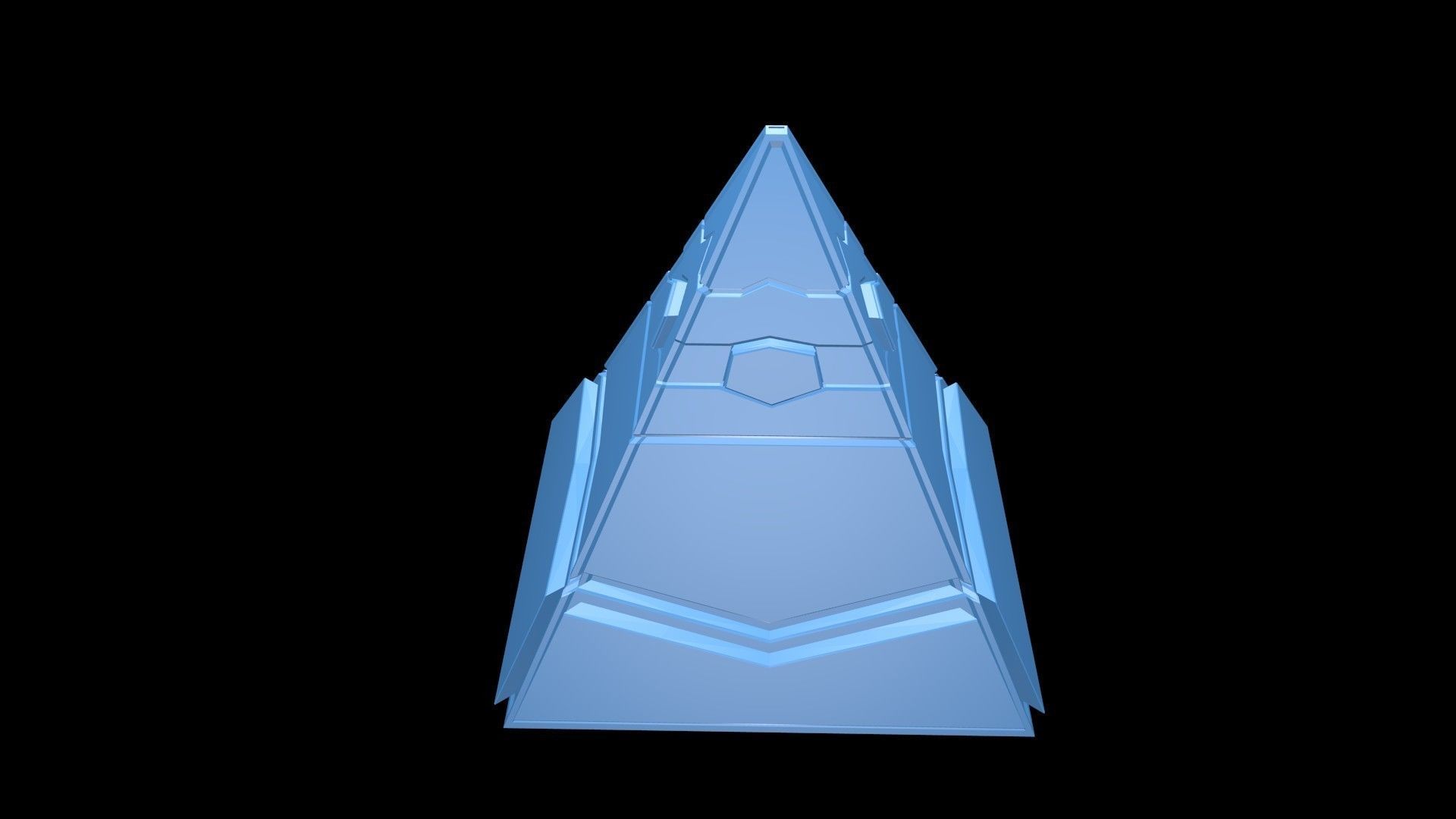 Low poly futuristic pyramid Low-poly 3D model_1