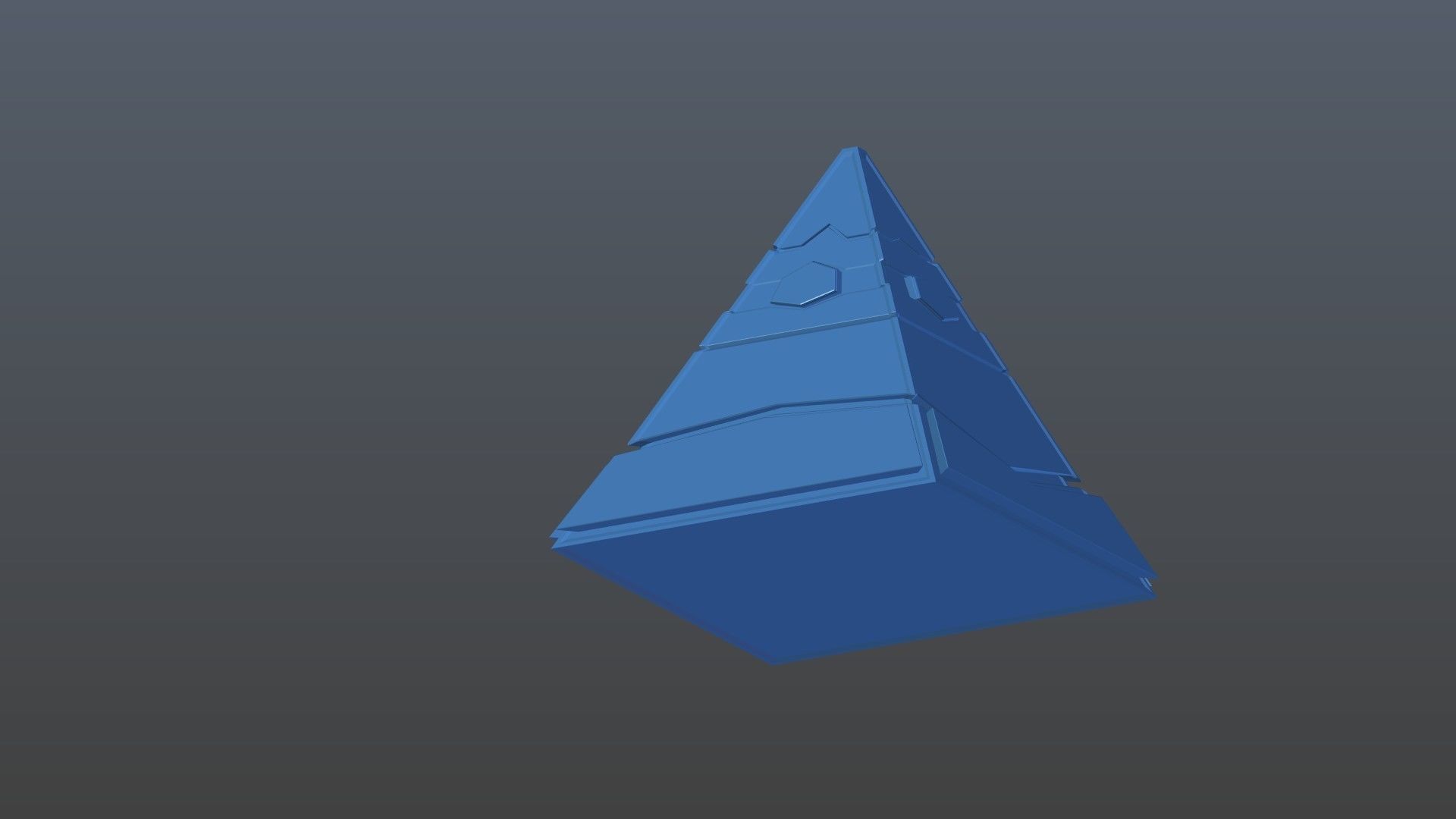 Low poly futuristic pyramid Low-poly 3D model_7