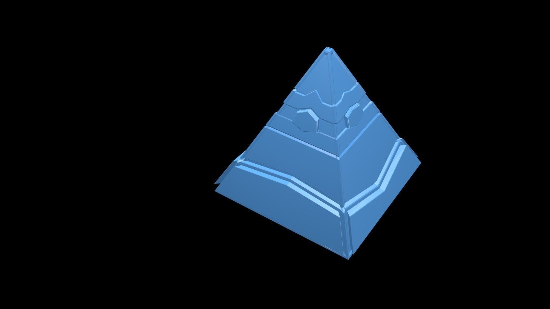 Low poly futuristic pyramid Low-poly 3D model_5