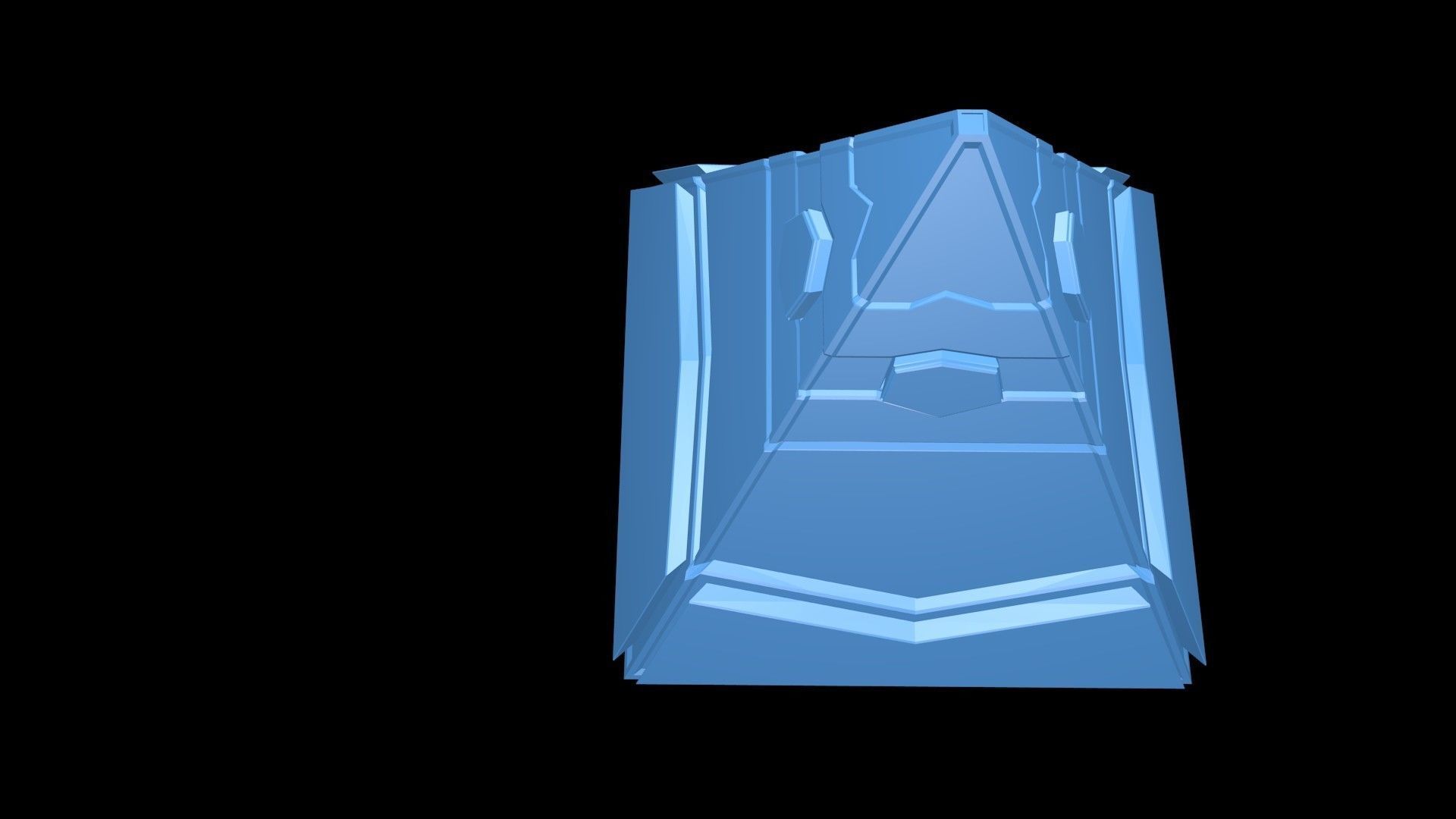 Low poly futuristic pyramid Low-poly 3D model_3