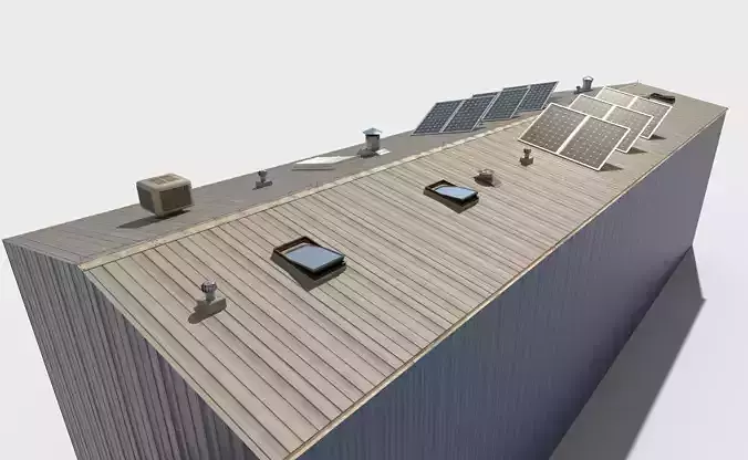 Industrial Roof elements 3d Model AR VR gameready 