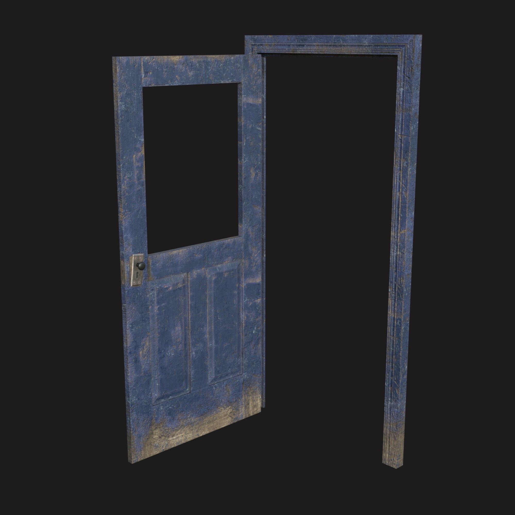 Door old 2 pbr Low-poly 3D model_10