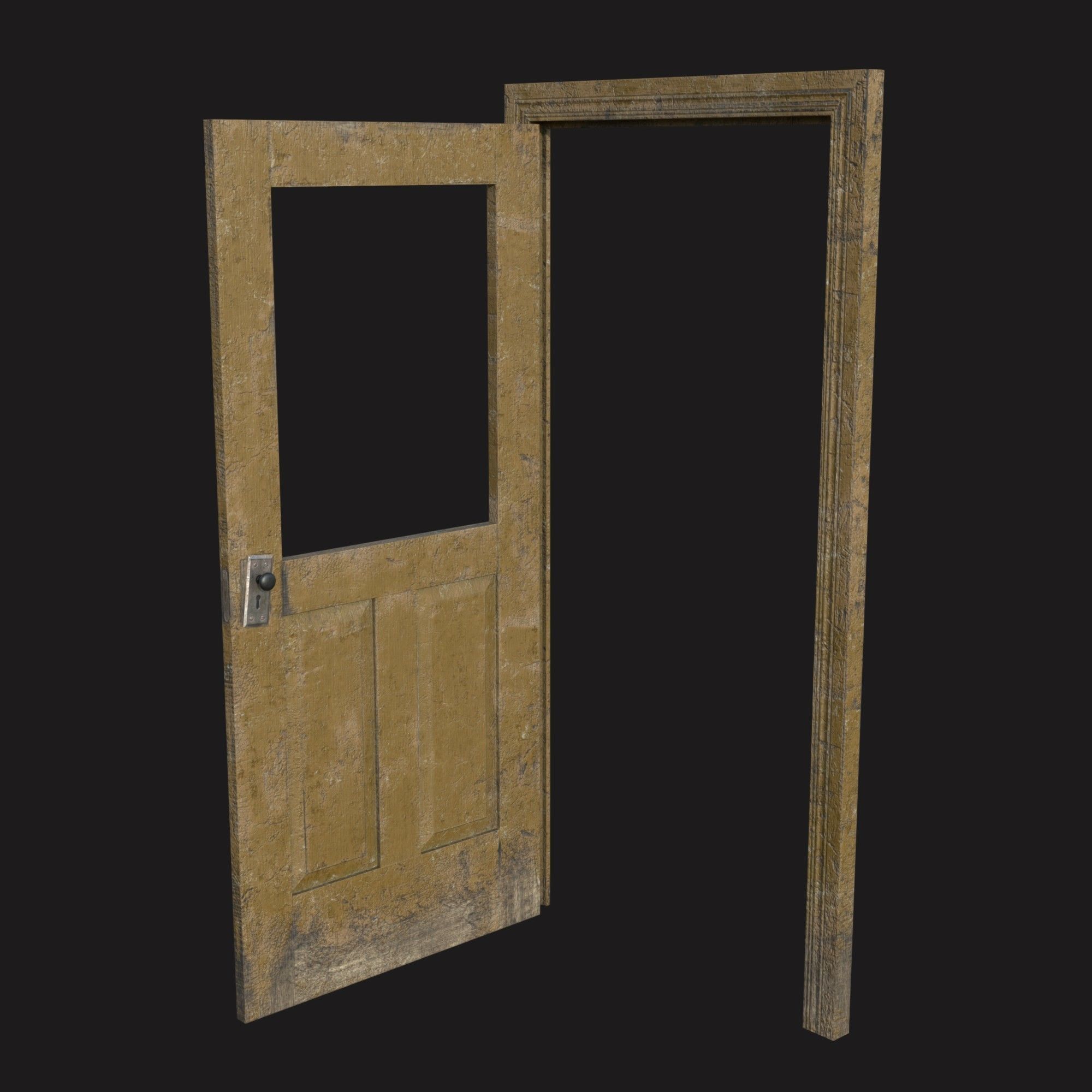 Door old 2 pbr Low-poly 3D model_11