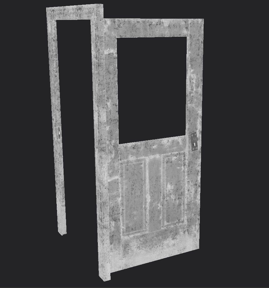 Door old 2 pbr Low-poly 3D model_6
