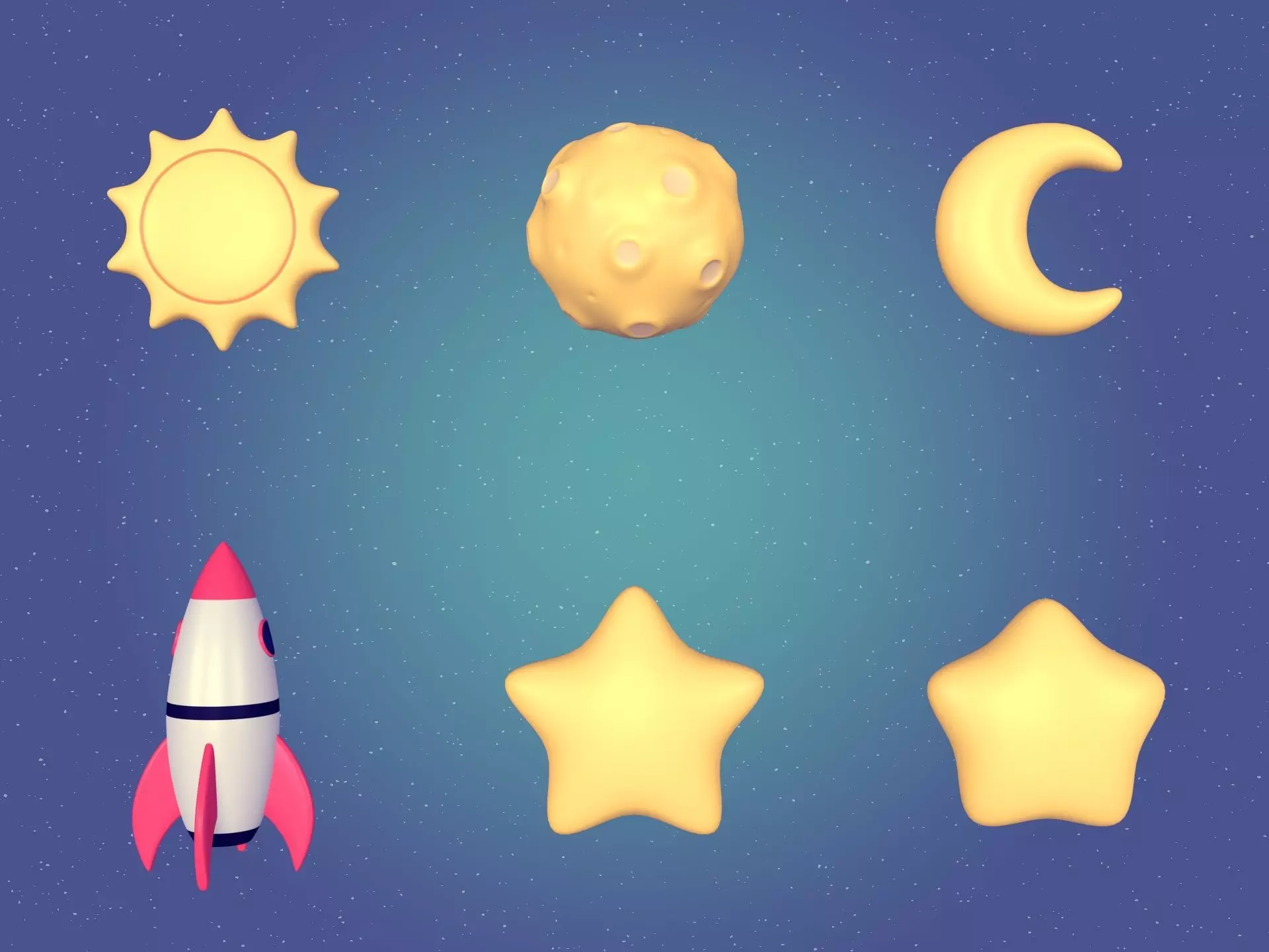 Cartoon Space Pack Low-poly 3D model_0