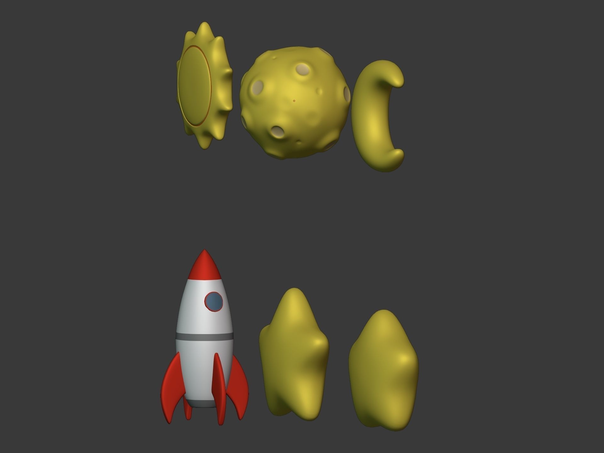 Cartoon Space Pack Low-poly 3D model_9