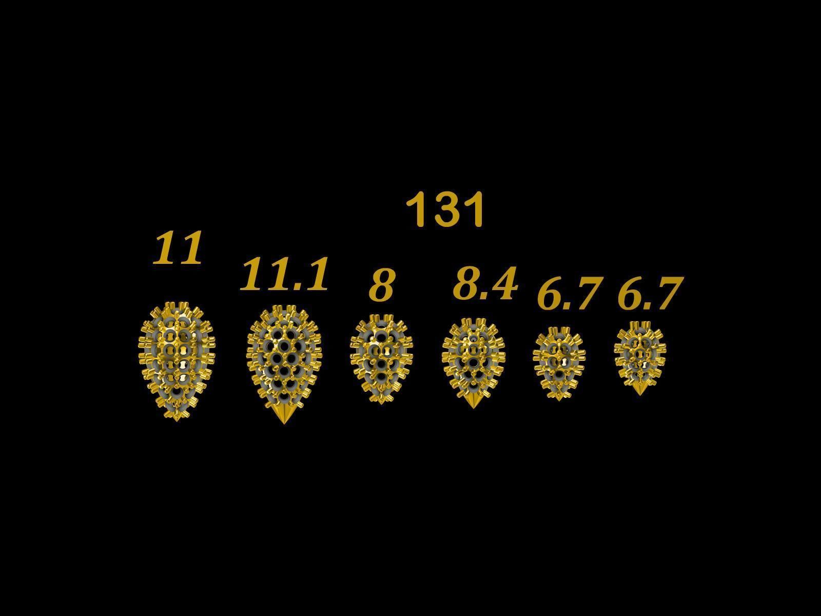 Collection of 75  Chain accessory Para Balls  Studded and Plain 3D print model_32