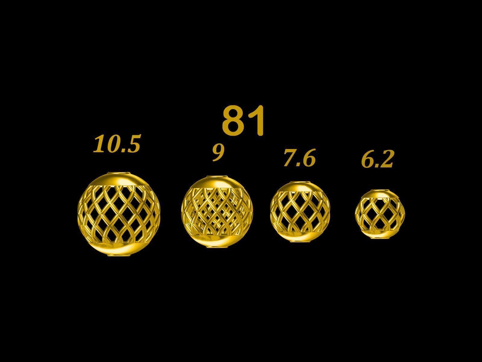 Collection of 75  Chain accessory Para Balls  Studded and Plain 3D print model_57