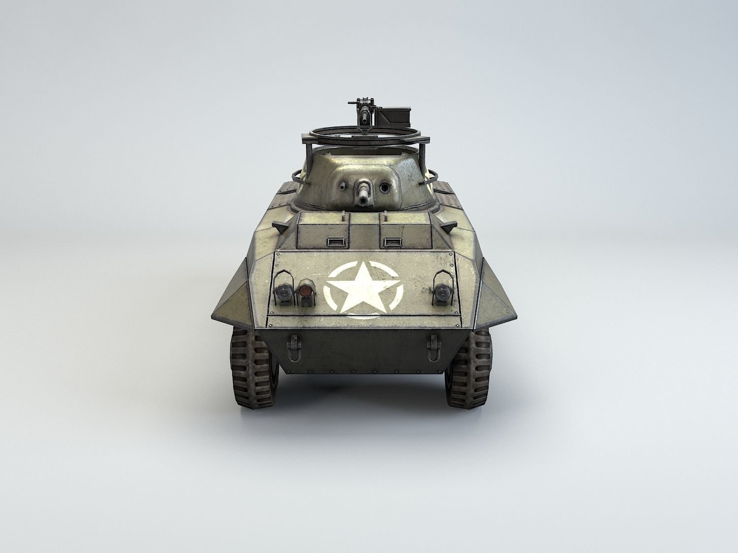 Low Poly M8 Greyhound armored car Low-poly 3D model_10