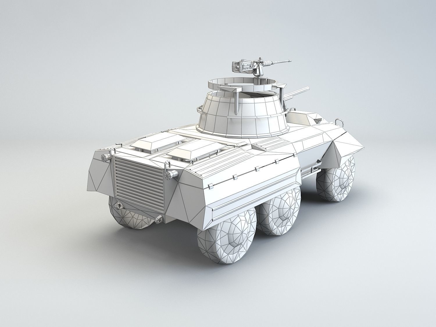 Low Poly M8 Greyhound armored car Low-poly 3D model_5