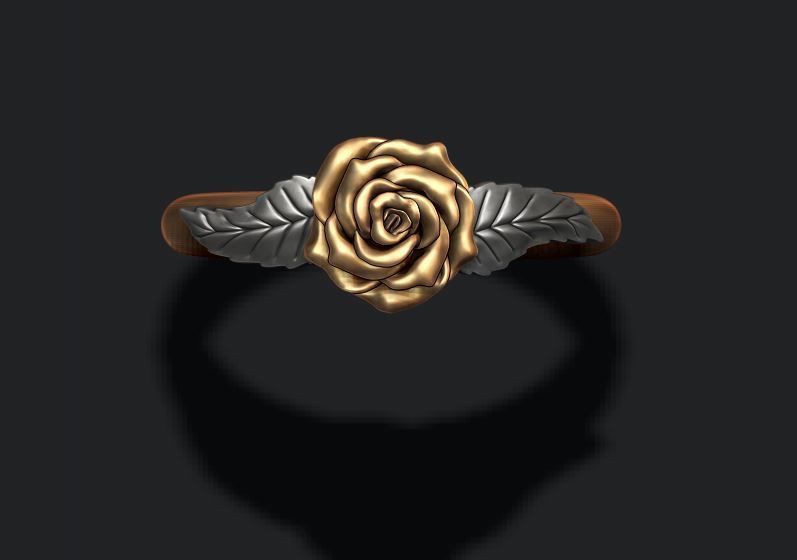 Rose ring 3D print model_1