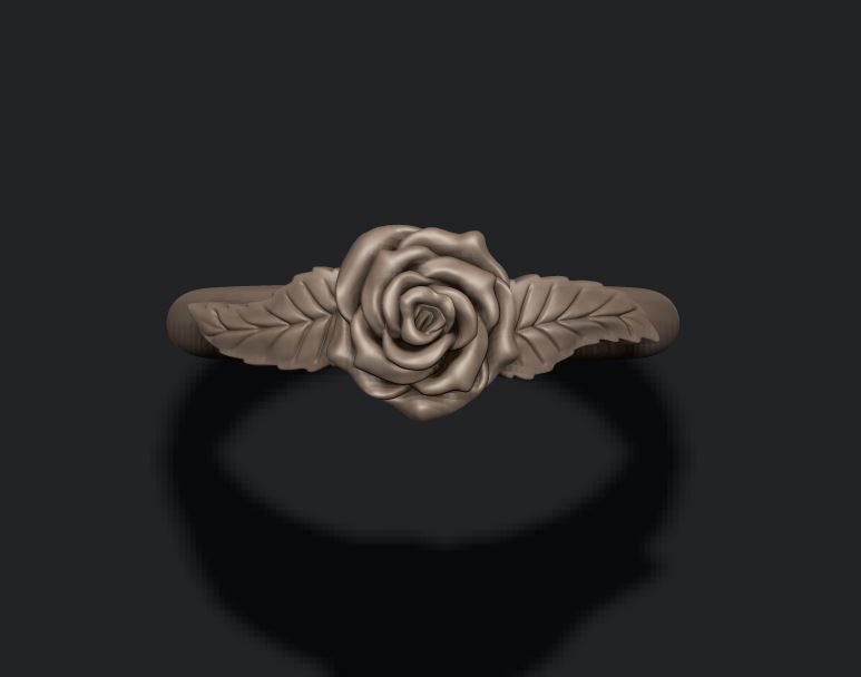 Rose ring 3D print model_5