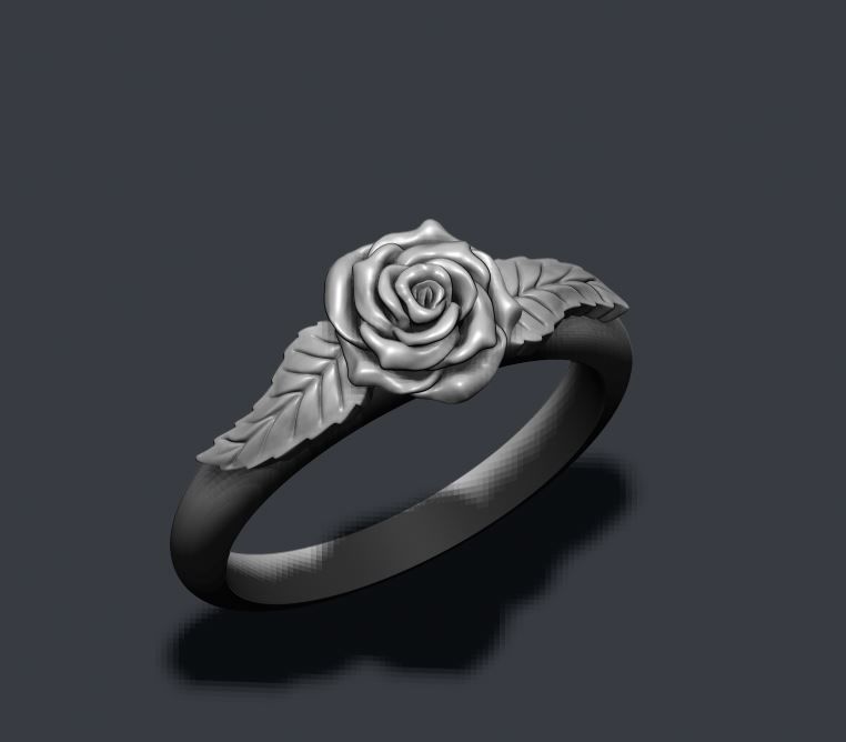 Rose ring 3D print model_2