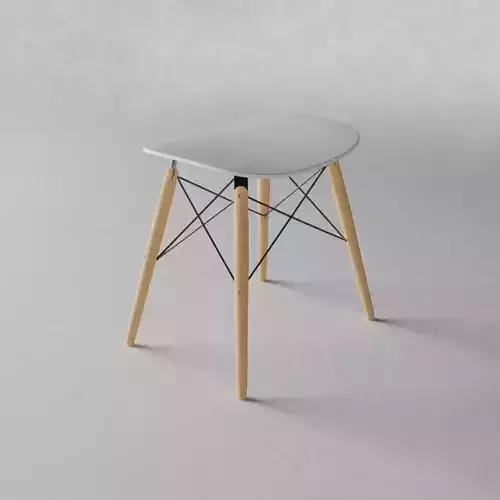 Modern stool white and wood