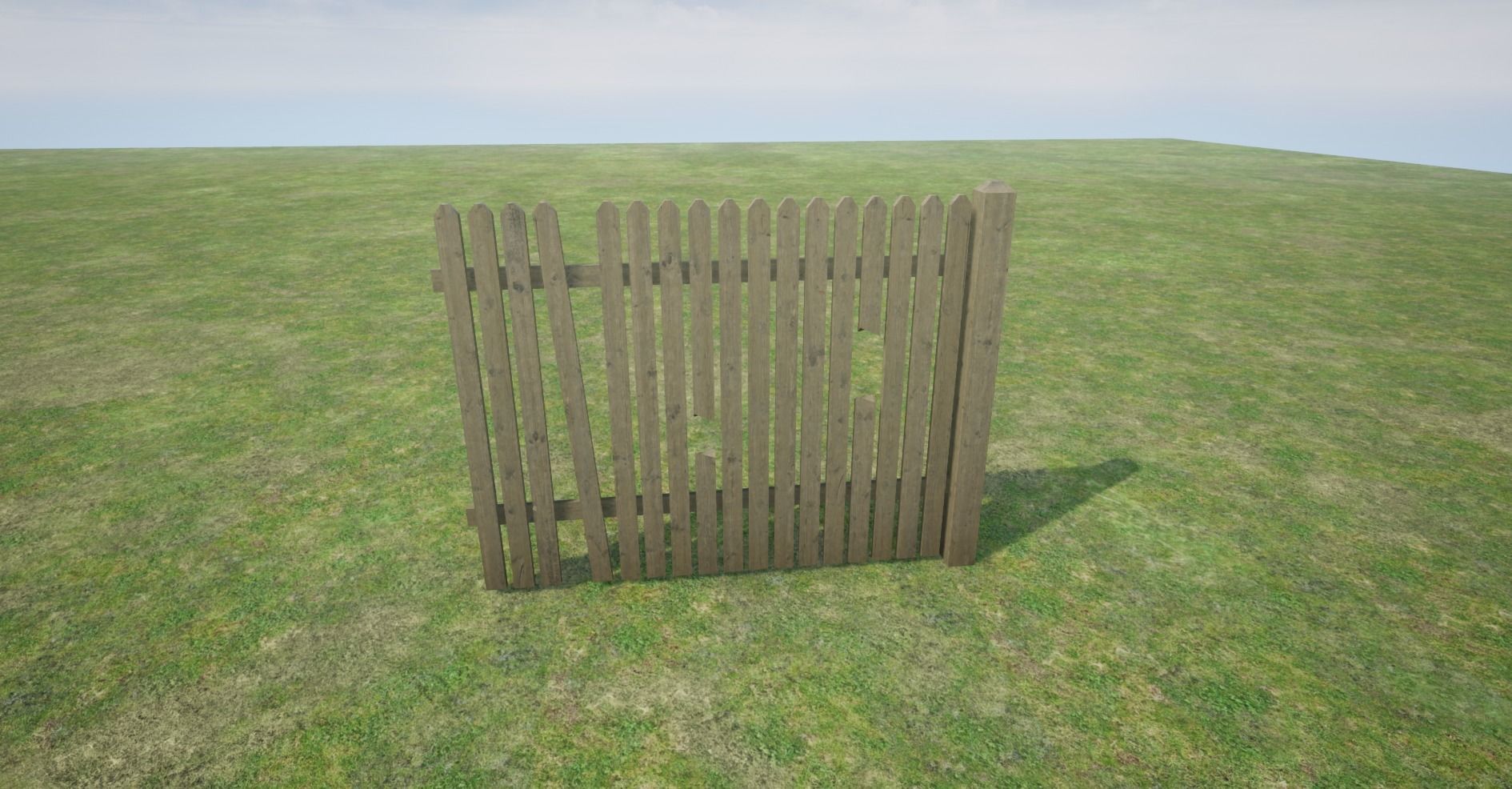 Modular Wooden Fence Low-poly 3D model_17