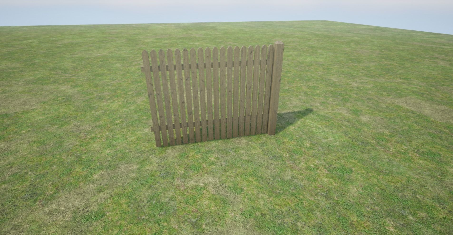 Modular Wooden Fence Low-poly 3D model_16
